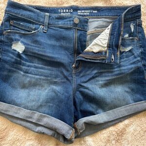 Torrid Distressed Blue Jean Shorts